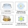 12V Mini COB LED Adjustable Recessed Downlight Driverless Cabinet Showcase Lighting White Body 5 10 Pack