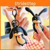 Jinnew Sausage Dog With Movable Spring Ear Resin Cartoon Pendant Keychain