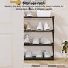 Shoe Storage Rack 4 Tiers Installation Large Stable Free Standing Easy Capacity Z-shaped Home