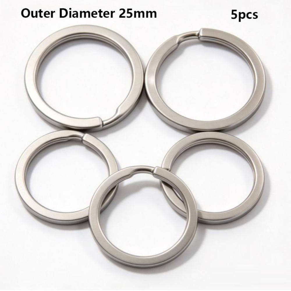 5pcs Portable Titanium Alloy Key Rings 25mm Outdoor EDC Keychain Key Ring Tool Accessories