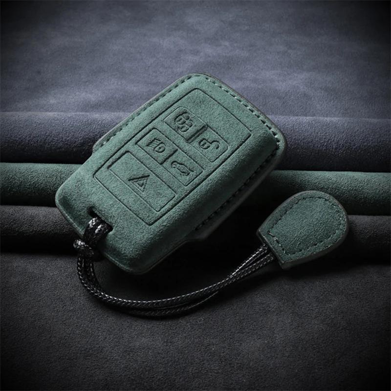 Замшевый кожаный чехол для ключей от машины для Land Rover Range Rover Evoque Discovery Sport Velar для Jaguar XE XF E-Pace F-Pace, аксессуары