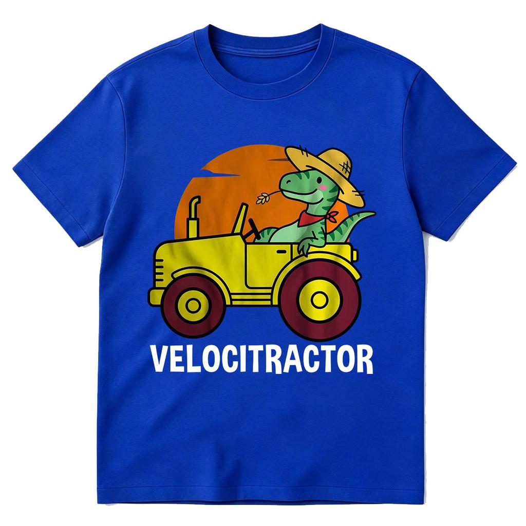 VelociTractor Funny Dinosaur Tractor Graphic Tshirt Unisexs Women Clothing Fashion Cotton Casual Oversized Short Sleeve T Shirts
