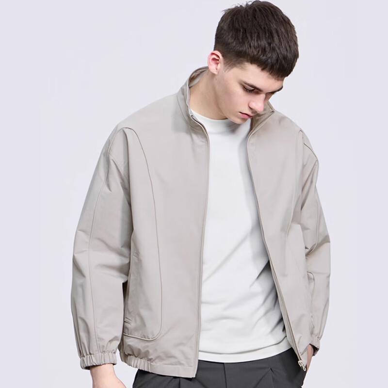 FENGMAO Men's Stand-Collar Wrinkle-Resistant Casual Jacket