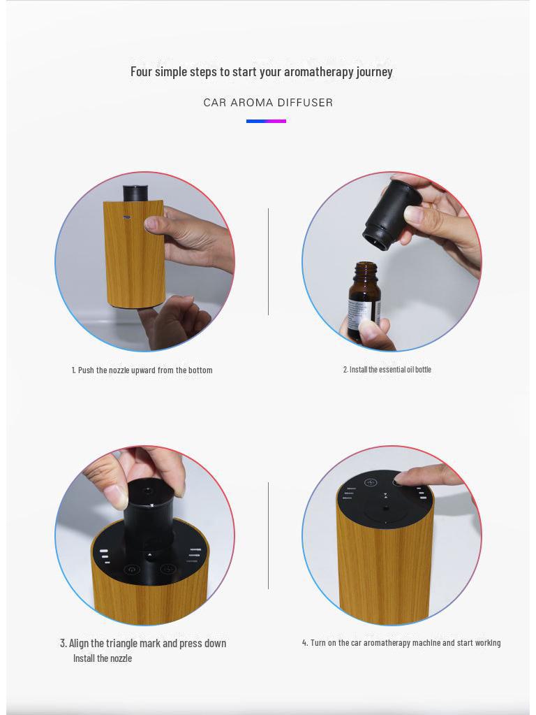 Креативный аромадиффузор с текстурой дерева для офиса и автомобиля - Настольный дизайн с большим распылением