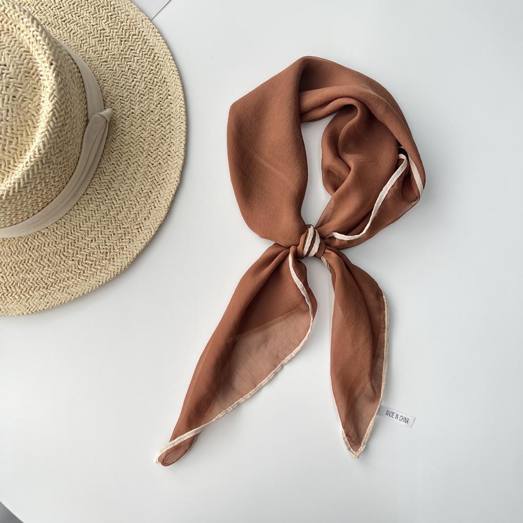 Однотонный носовой платок, хлопковые шейные шарфы для женщин, маленькие шали и накидки, бандана, платки на голову