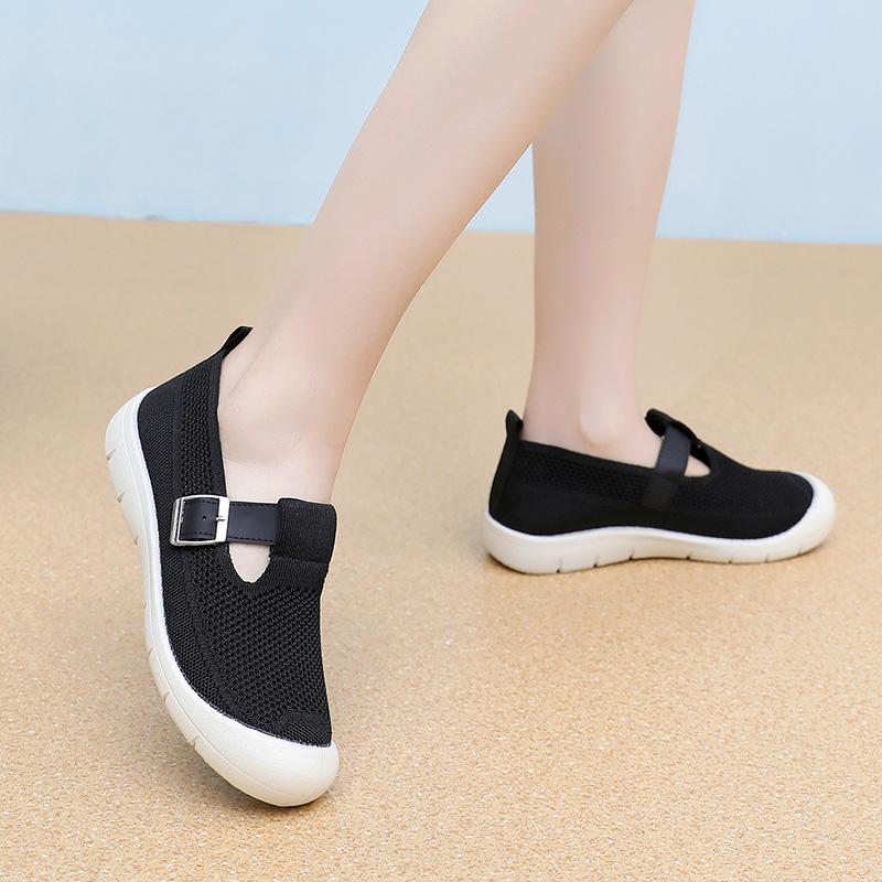 Женские повседневные беговые дышащие трикотажные летние сетчатые спортивные повседневные сандалии для мам