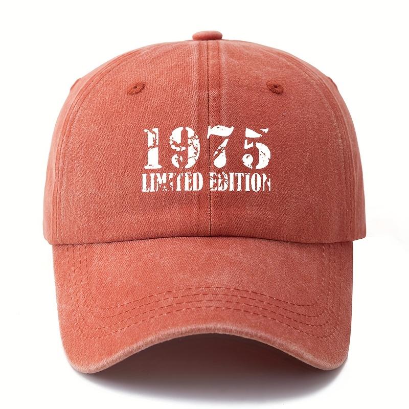 Унисекс Бейсболка с принтом и буквой 1975 LIMITED EDITION Шляпа с изогнутым козырьком Стирка Ретро Легкая для улицы Кепка