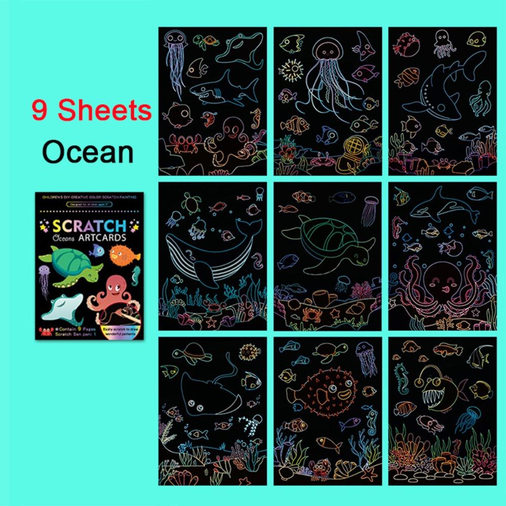 Набор бумаги для рисования скретч-карт, бумага для царапин, доска для рисования динозавров, бумага для рисования