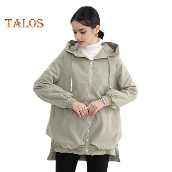 Осенне-весенняя женская куртка с коротким передом, длинной спинкой, разрезом по низу, капюшоном, застежкой-молнией, кардиганом, ветрозащитным пальто для путешествий, кемпинга