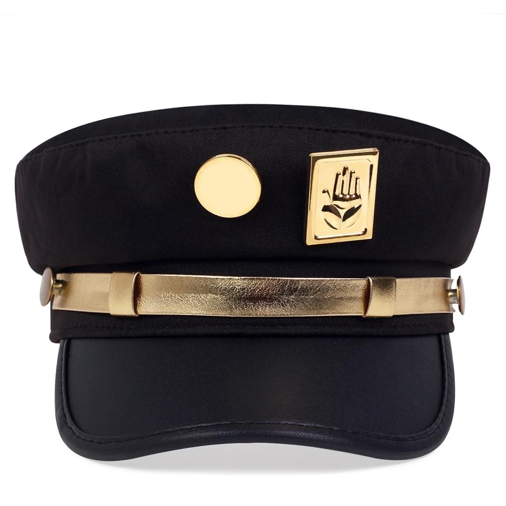 Аниме JoJo Bizarre Adventure Hat для взрослых, унисекс, кепка для косплея, значок, брошь, булавка, поля, золотые пальмовые шляпы, темно-синие шляпы, аксессуары для костюмов