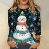 Рубашки с длинным рукавом для женщин Милые принты Футболки Блузки Повседневные Большие размеры Базовые топы Пуловеры Рождественские