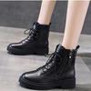 Woman Leather Ankle Boots Lace Up Shoes Woman Short Autumn Winter Boots Platform Heels Working Boots Footwear