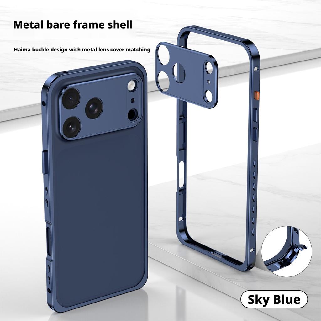 Хиты продаж Алюминиевая металлическая рамка Чехол для телефона для iPhone 17 Pro Max Мобильные аксессуары Защита объектива Оранжевый Ударопрочный