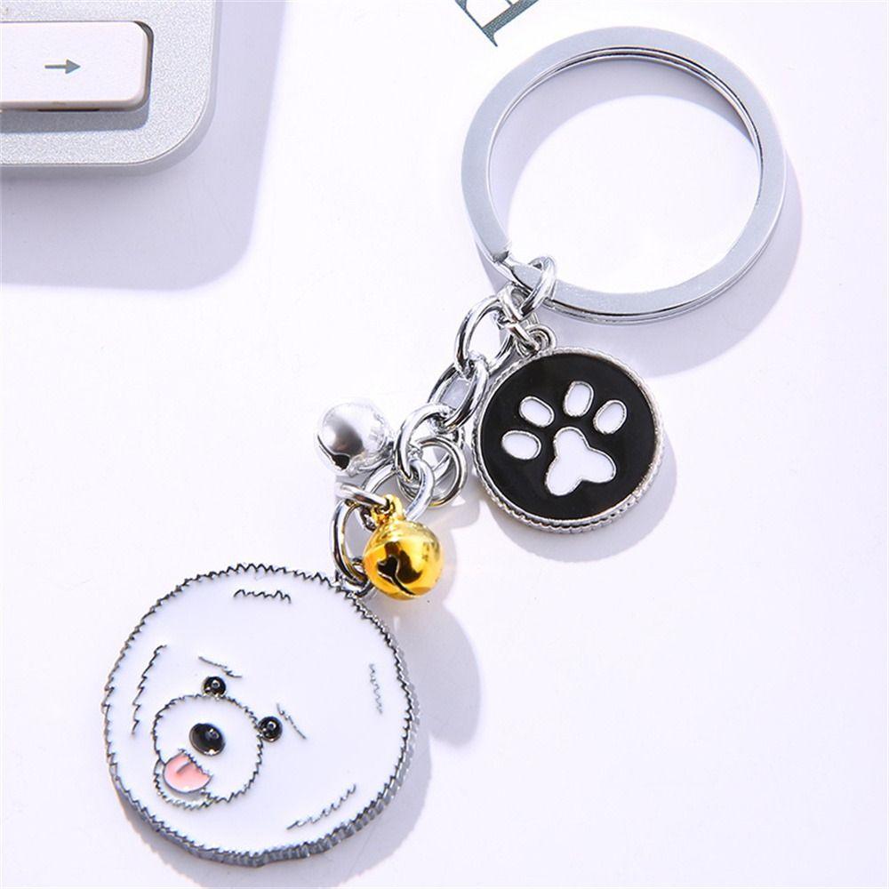 Enamel Golden Retriever Maltese Animal Bell Pet Keyring Pet Keychain Dog Keychain Dog Pendant