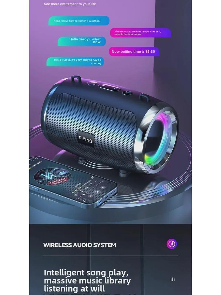Умный беспроводной Bluetooth-динамик — компактный, громкий, портативный сабвуфер для дома, улицы и автомобиля
