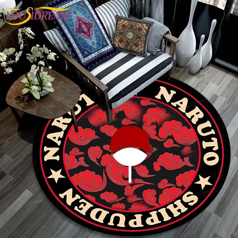 Ковер для гостиной, детские круглые коврики с рисунком Наруто с 3D рисунком для журнального столика, домашний детский напольный ковер, противоскользящий