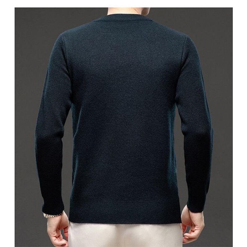 Осенне-зимний мужской свитер с полувысоким воротником, базовый, контрастной расцветки, пуловер, модный повседневный топ