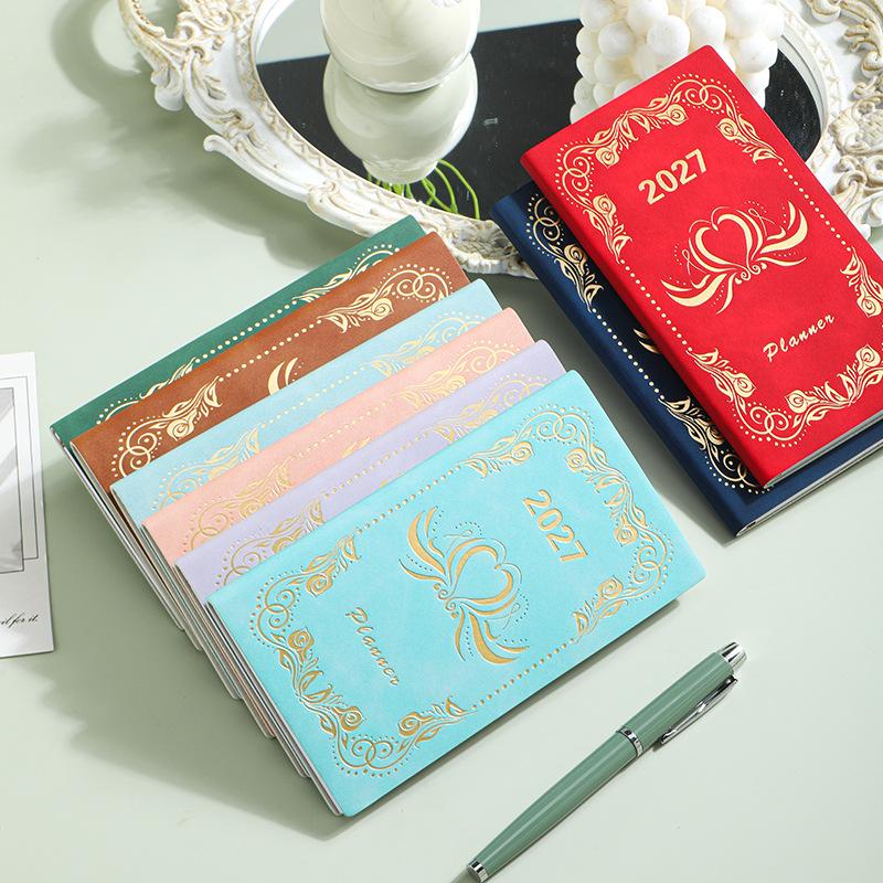2027 Portable A6 Daily Planner 365 Day Time Schedule Management Calendar Diary Notebook for Office Travel Use