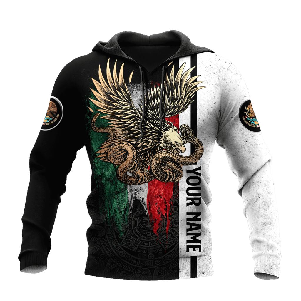 Mexico National Flag Print Hoodies For Men Fashion 3D Eagle Pattern New In Sweatshirts Hip Hop Harajuku Oversized Pullover Tops