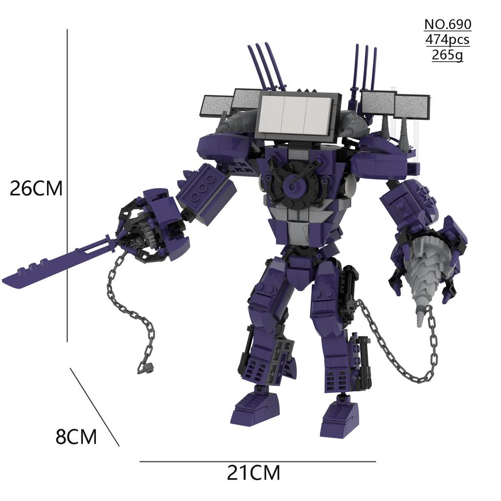 НОВЫЙ MOC Скибиди Туалет Строительный ТВ-человек Титан Модель ТВ-женщина Строительные Блоки для Детей Рождественский Подарок на День Рождения