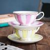 1set European Elegance Candy Colored Ceramic Coffee Cup with Matching Saucer Perfect for Coffee Afternoon Tea Set Drinkware Gift