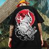 Japanese Samurai T-shirt Japan Style Print Short Sleeve Tops Tee Casual Retro Men's T Shirt Oversized Vintage Clothing