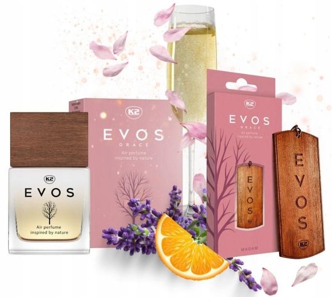 K2 Evos Madam Zapach Zawieszka + Perfumy Do Samochodu Auta Samochodowy