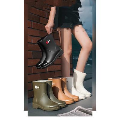Женские модные повседневные нескользящие водонепроницаемые резиновые ботинки с коротким голенищем для дождя