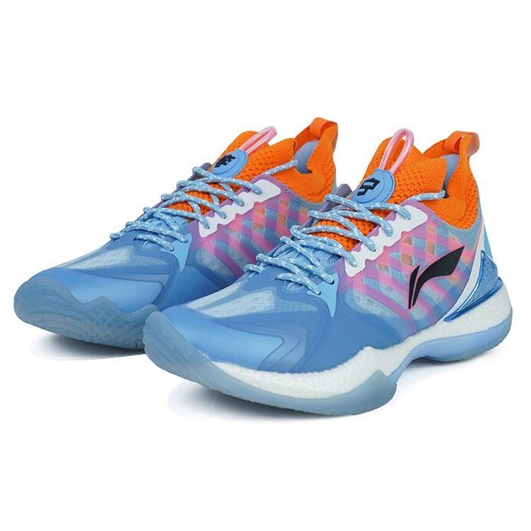 Бадминтонные кроссовки Li Ning Женские Низкие Синие/Оранжевые AYAQ014-2