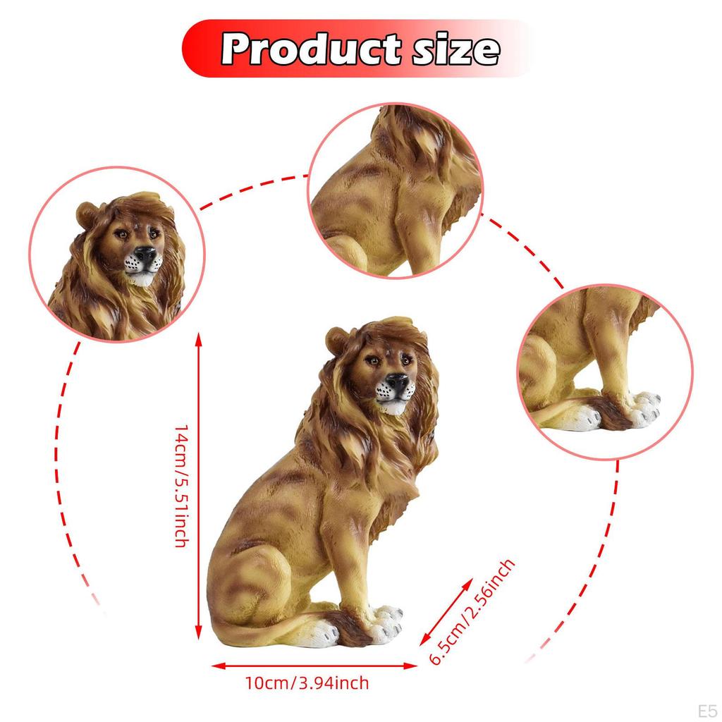 Фигурка льва для настольной витрины Миниатюрная скульптура Дом и офис