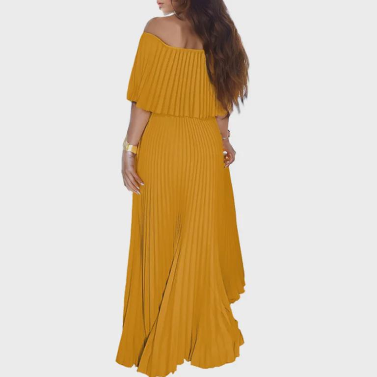 C8514 2023 Сексуальное вечернее платье с открытыми плечами и драпировкой – Европейский и американский стиль