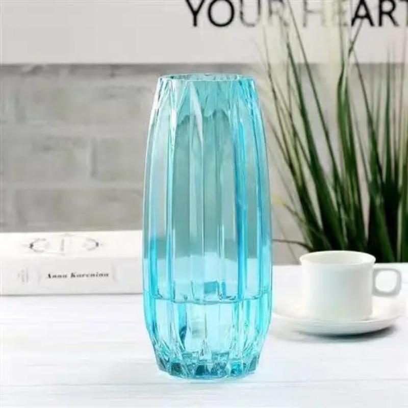 Nordic Simple Large Glass Vase Transparent Color Hydroponic Rich Bamboo Lily Rose Vase Living Room Flower Arrangement Ornaments