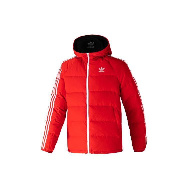 Adidas Двусторонняя куртка Originals с большим логотипом и капюшоном, мужская верхняя одежда, черный, красный GH8318