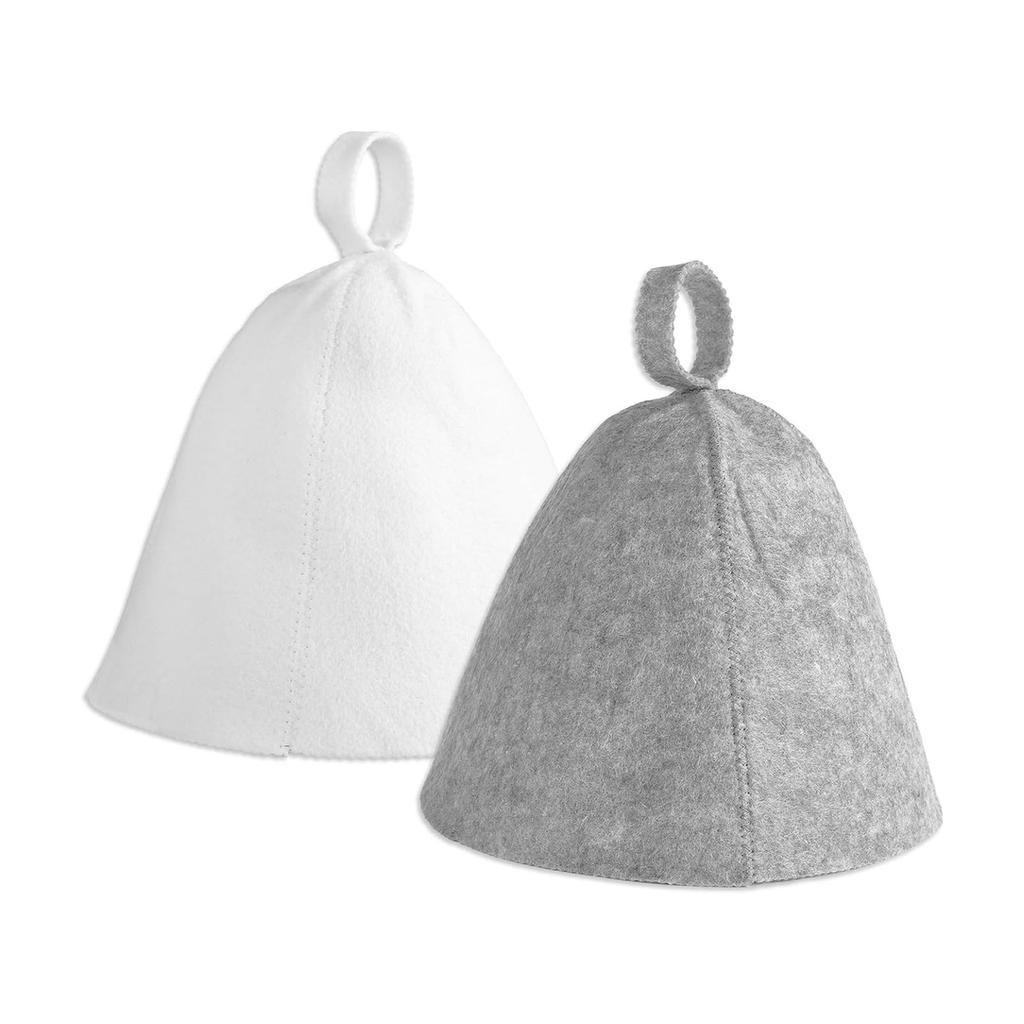 2PCS Sauna Hats Felted Wool Caps Spas Headwear High Temperature Resistant Hat Perfect for Steam Baths and Showers