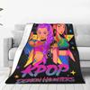 Kpop Demon Hunters Pop Art Soft Plush Throw Blanket for Boys Girls Patterned Bedspread Flannel Bed Cover Home Decor