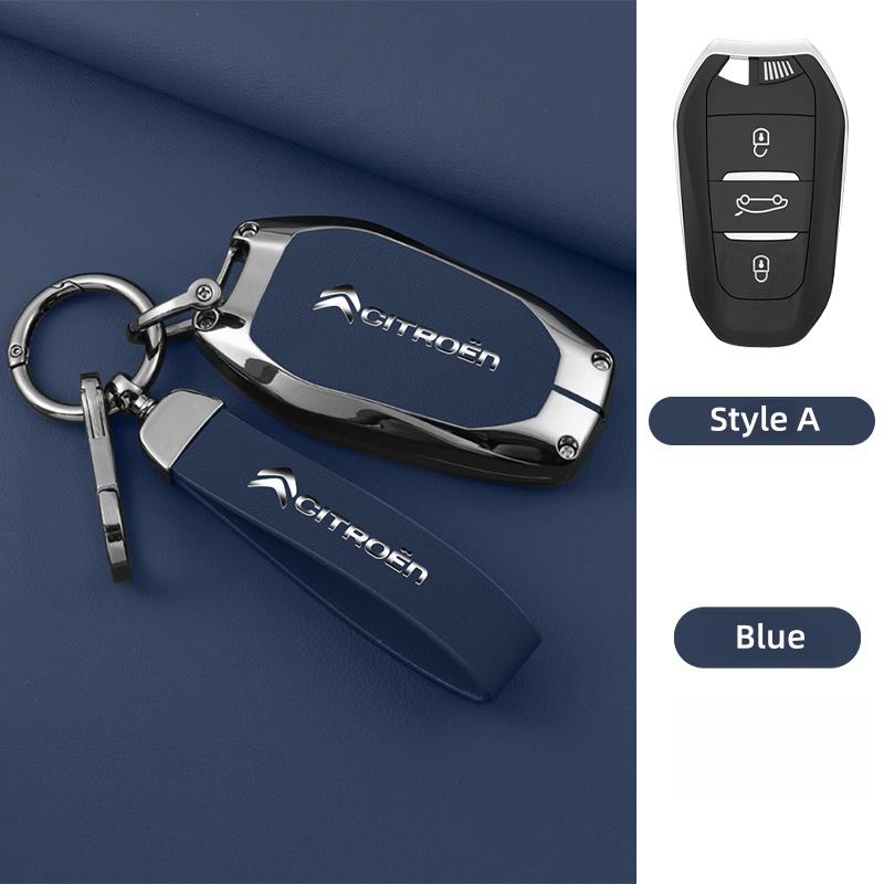 YKFEA1 Zinc Alloy Leather Car Key Case Cover For Citroen C1 C2 C3 C4 C5 C6 C4L Berlingo Picasso Jumpy Nemo Aircross Sega C5 X VTS C3 XR
