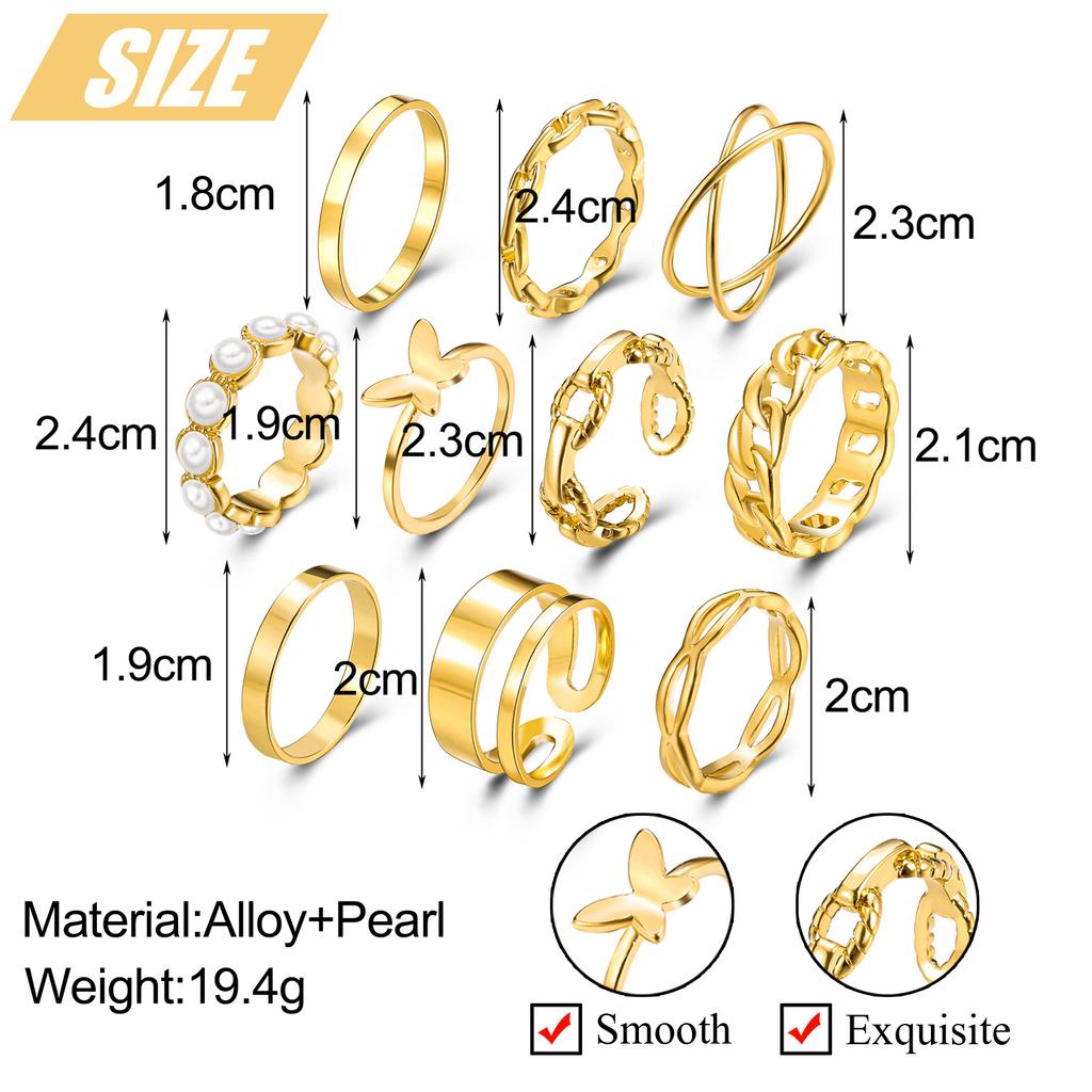 iF ME Корейский набор регулируемых колец с открытием в виде бабочки, персонализированные золотые кольца, ювелирные аксессуары