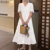 Женское элегантное повседневное платье с пэчворком из вязания крючком, с V-образным вырезом, с коротким рукавом
