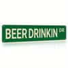 Beer Beverage Railroad Sign, Retro Fun Novelty Wall Decor, Vintage Art Poster for Bar, Kitchen, Pub, Man Cave