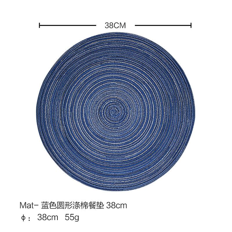 Spot straight hair for round polyester cotton placemat large table mat woven household pot mat coaster tableware
