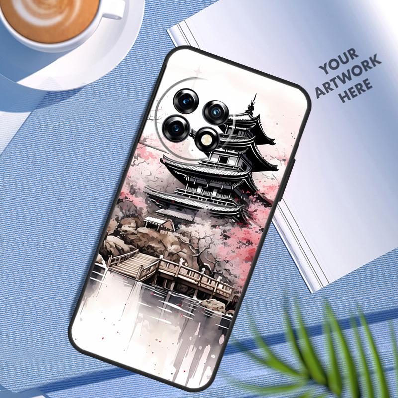 Японское искусство Храм Сакура Чехол для OnePlus Nord CE 5 3 4 Lite N20 N30 OnePlus 15 13 12 11 8 9 10 Pro 10T 13R 13T Чехол