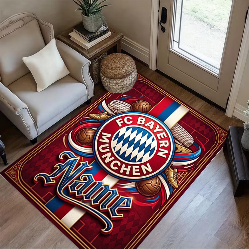 Fc Bayern Champions Celebration Floor Rug Office Rug Design for Dining Room Decorate room Foyer Entryway Antislip Carpet Anime Office Decor