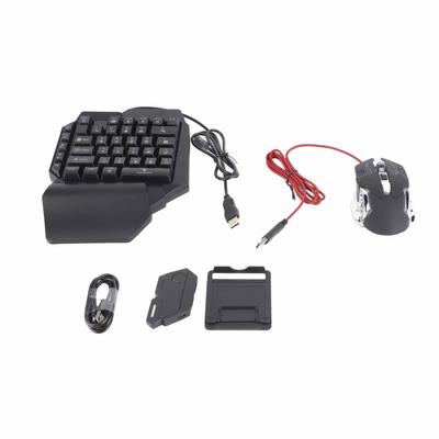 Портативная мини-клавиатура для игр, мышь, USB, RGB, подставка для запястья, полурука, 35 клавиш, клавиатура, мышь с конвертером