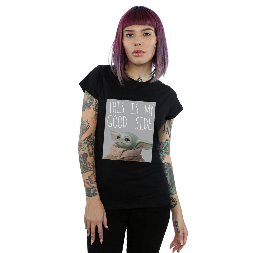 Star Wars Womens/Ladies The Mandalorian The Child Good Side Cotton T-Shirt