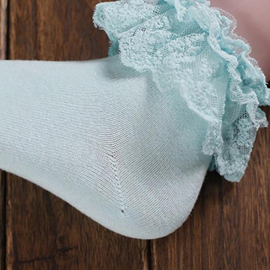 1 Pair Cotton Socks Skin-friendly Colorfast Lace Patchwork Lace Princess Socks for Daily Life