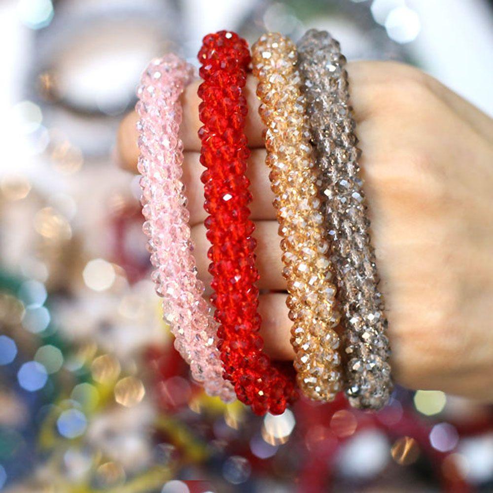 Аксессуары Милые студенческие дамы для женщин Кристаллы для волос Резинки для волос Держатель для хвоста Резинка