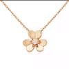 18k Rose Gold Diamond Clover Necklace & Three-Leaf Clover Earrings Set