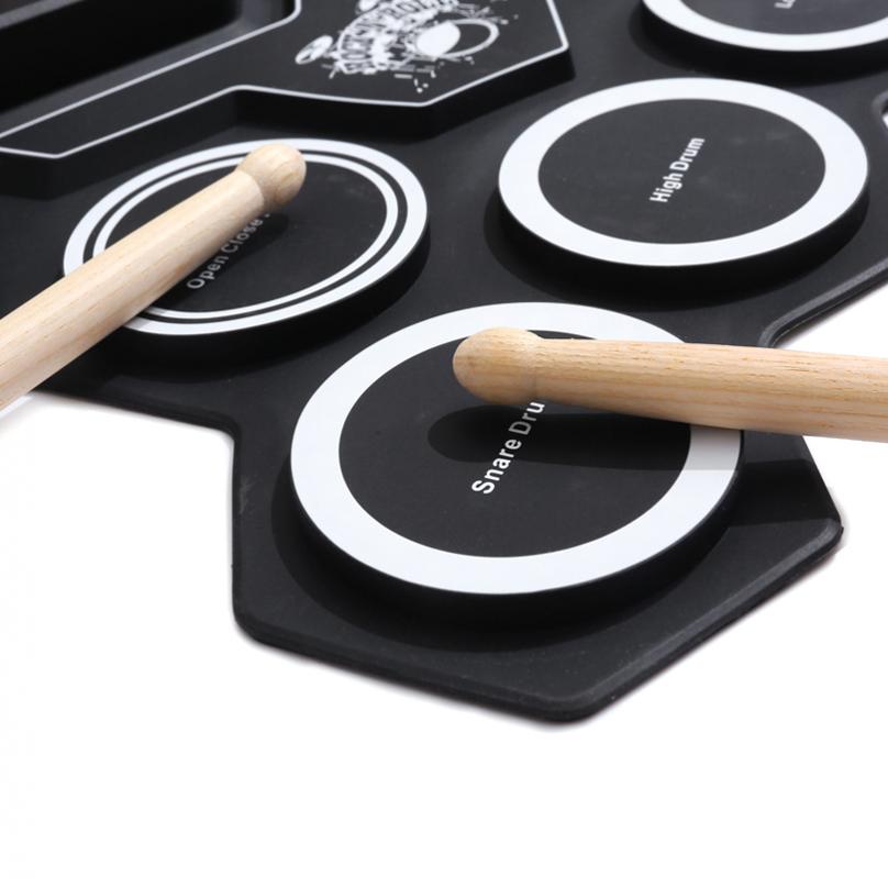 Электронная ударная установка Roll Up, 8 силиконовых пэдов, встроенные динамики, поддержка MIDI, Blue-tooth