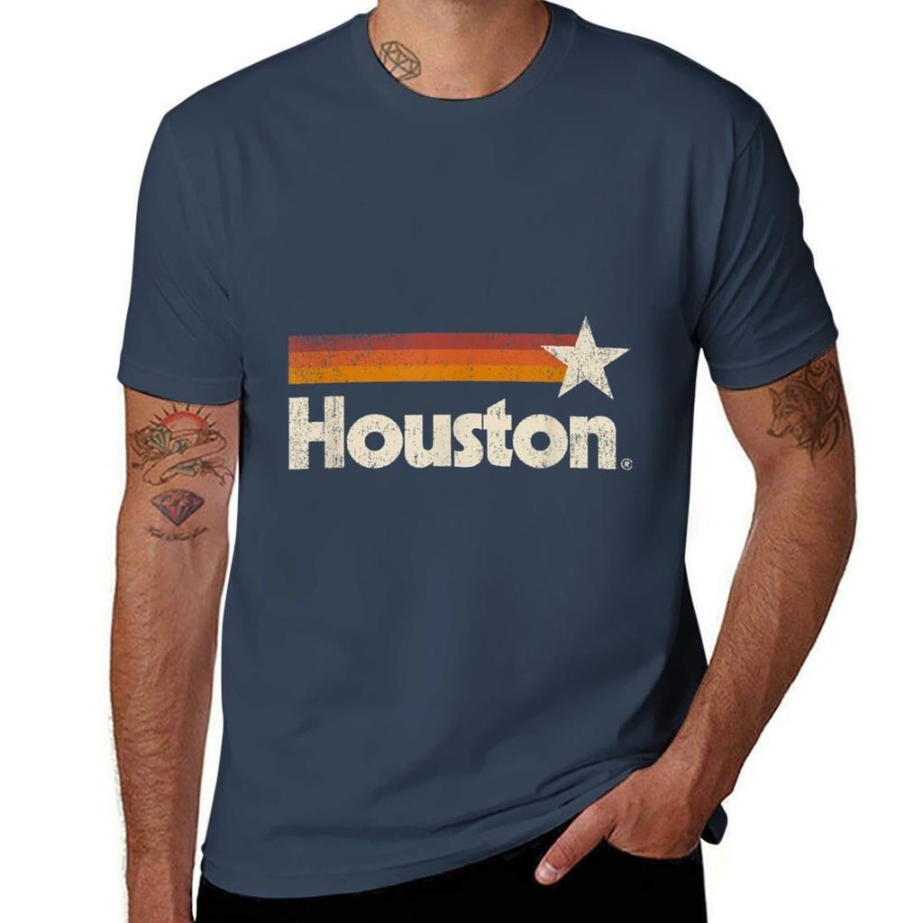 Vintage Houston Texas Houston Strong Stripes Tshirt Plus Size Simple Casual Top