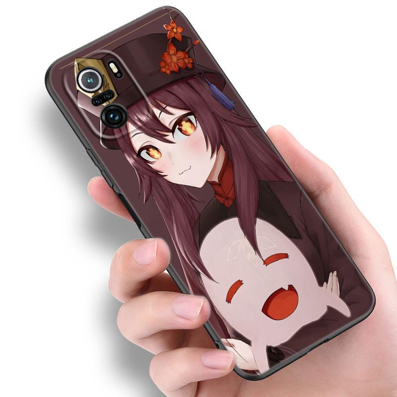 Hu Tao Genshin Impact Black Phone Case For Xiaomi Redmi 7A 8A 9A 10A 11A 9C 10C 12C 13C 11 Prime A1 A2 Plus 12 4G Note 9T 12R